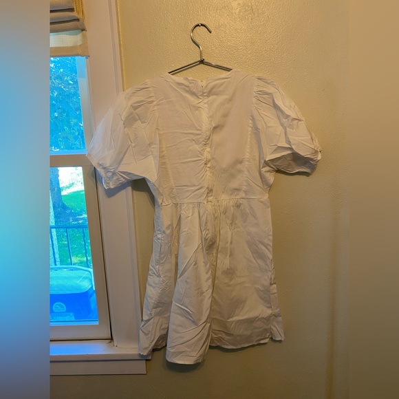 NWT Madewell Embroidered Poplin V-Neck Mini Dress - Picture 7 of 11